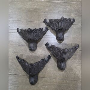 Vtg Inspired Metal Cast Iron 90 Degree Furniture Legs Tub Stove Feet 5'H